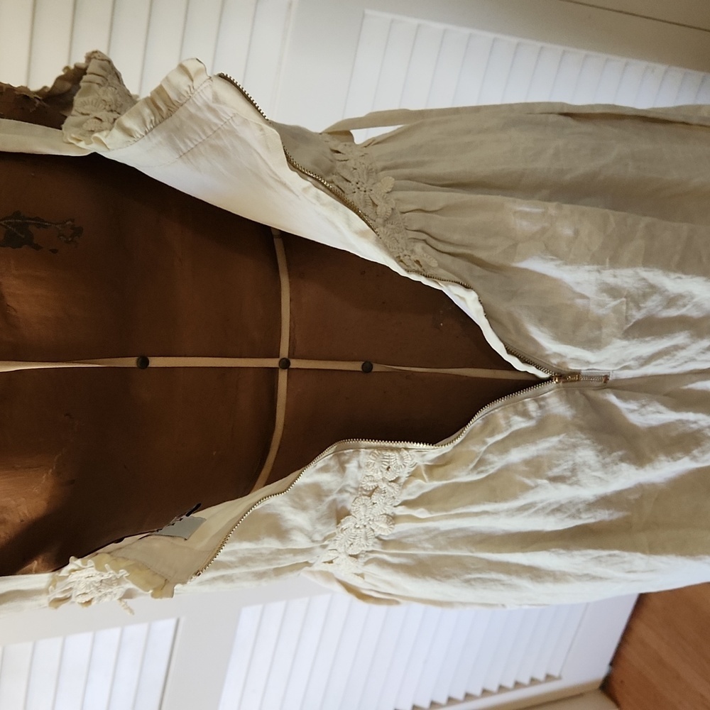 We Are Kindred Marly Natural Linen Appliqué Maxi Dress Size 10 - Picture 7 of 8